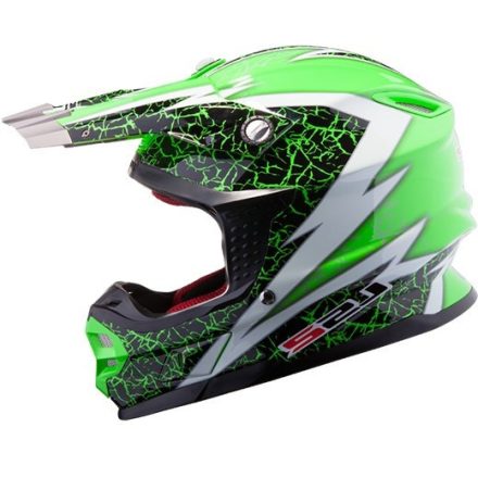 LS2 MX456 CRAZE BLACK WHITE GREEN XL