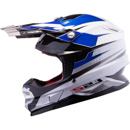 LS2 MX456 FACTORY WHITE BLACK BLUE L